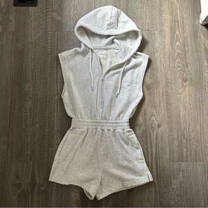 Abercrombie & Fitch Gray Sleeveless Hooded Romper